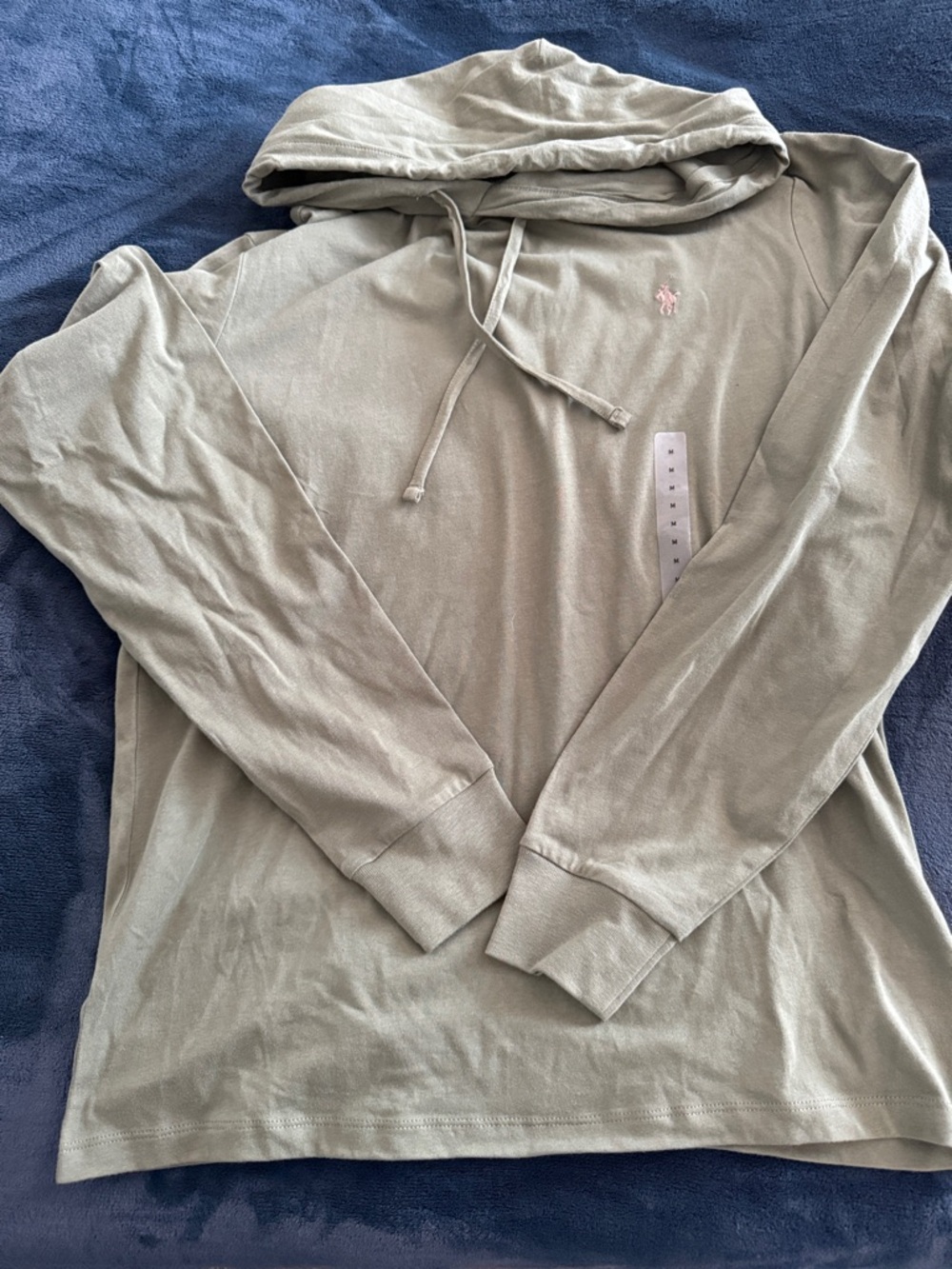 Ralph Lauren Sage Green Pullover Hooded Long-Sleeve Shirt